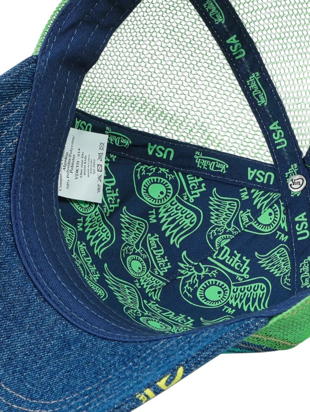 VON DUTCH TRUCKER HAT in GREEN APPLE NWT Denim - Picture 7 of 9